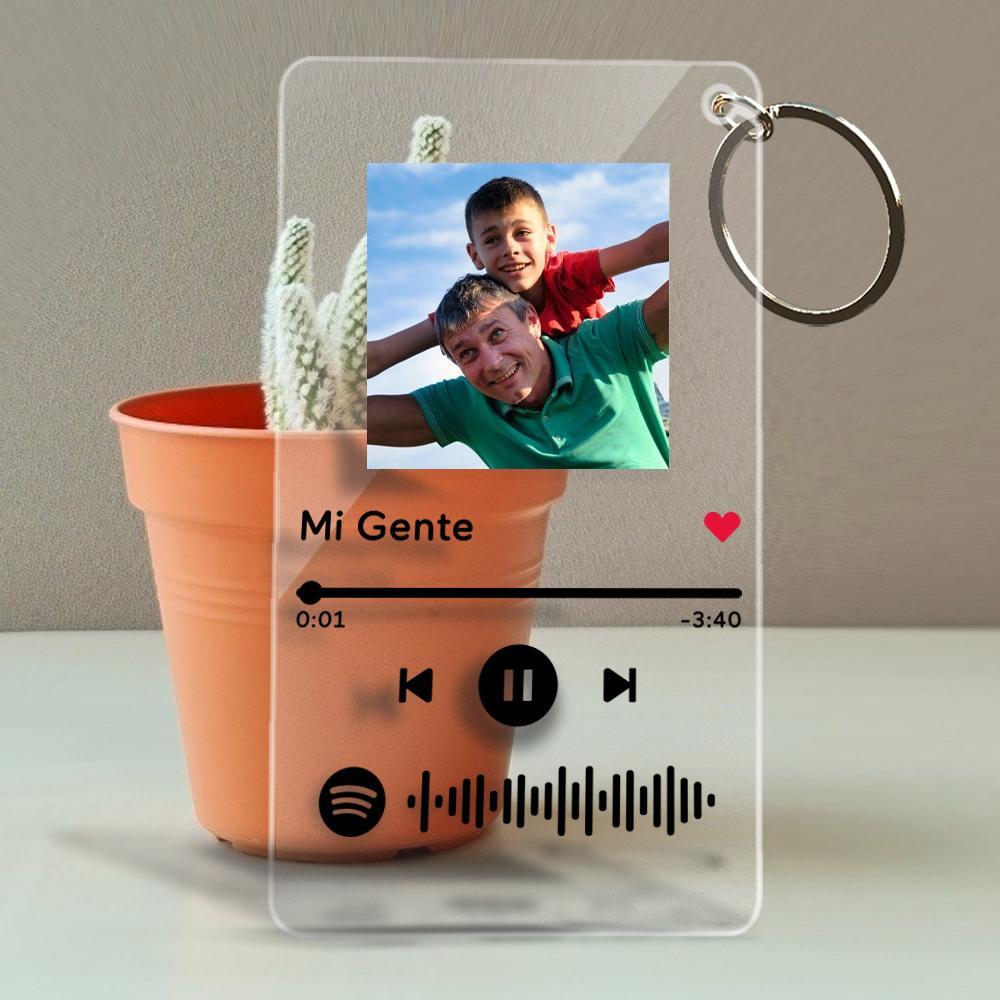 Spotify Glass Keychain Custom Spotify Code Music Keychain Song Keychain Personalized Photo Keychain