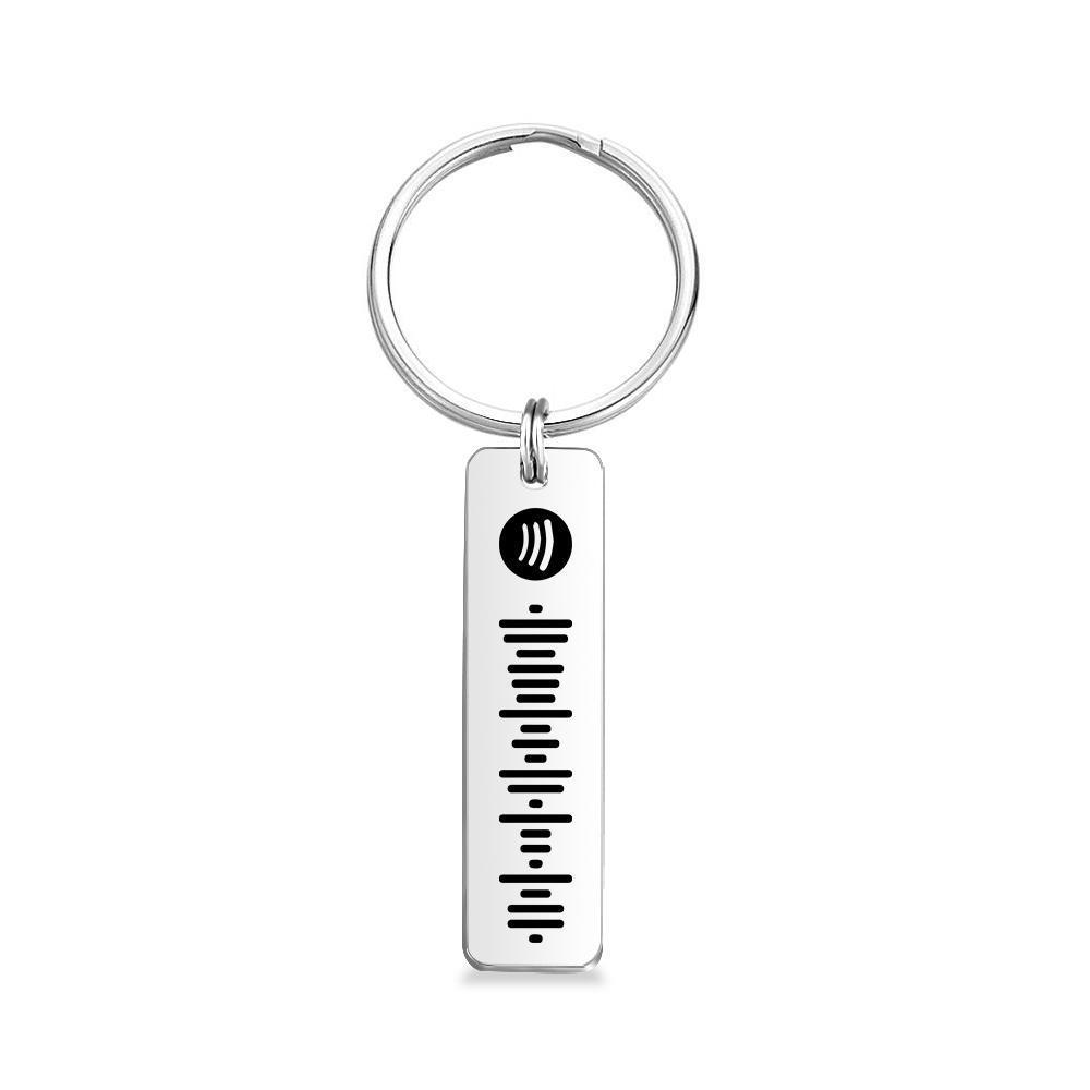 Custom Spotify Keychain Scannable Music Spotify Code Keychain Stainless Steel Keyring Christmas Gifts