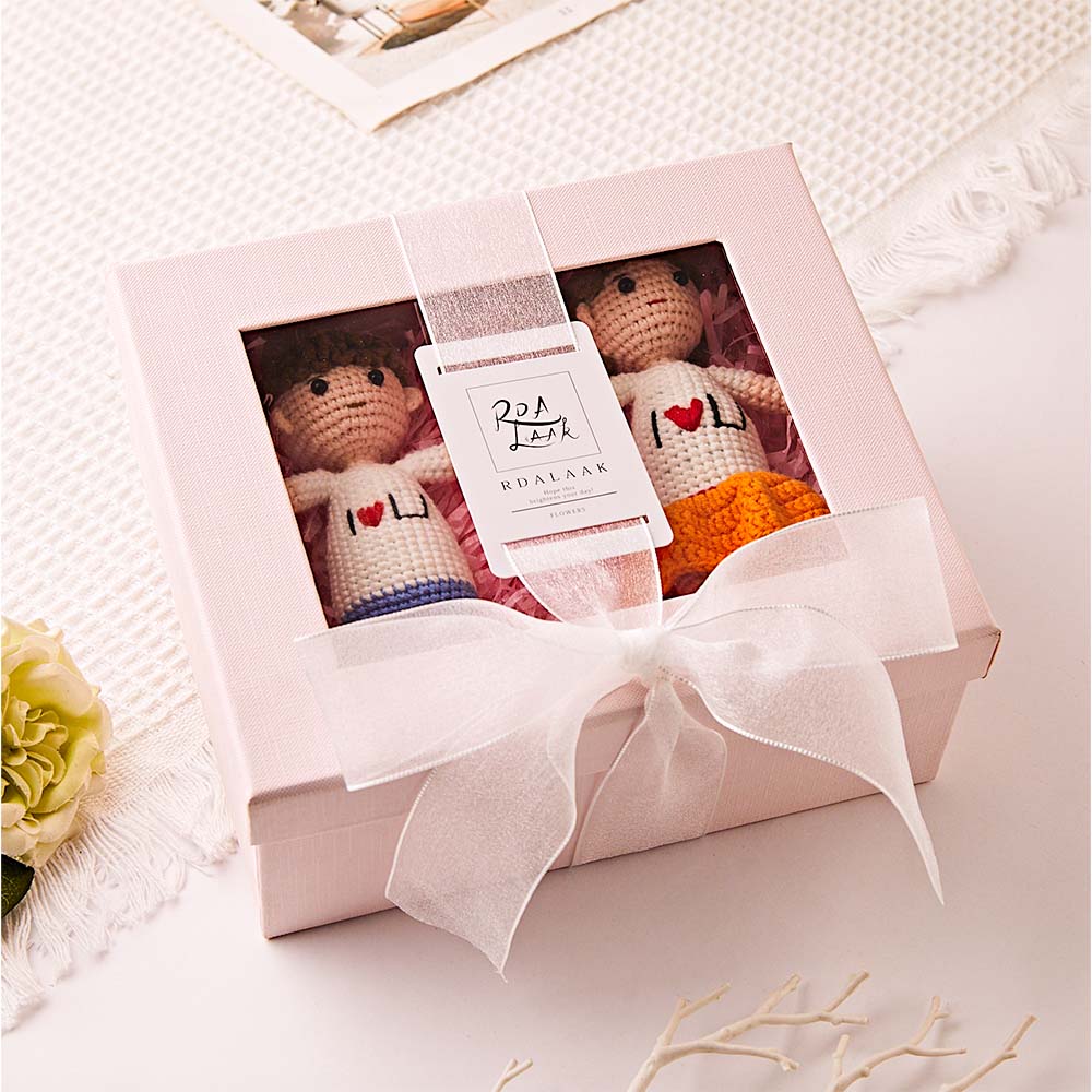 Pink Gift Box for Crochet Dolls - auphotomugs