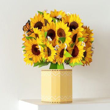Sunflower Paper Bouquet Flower Bouquet Card for Mother's Day