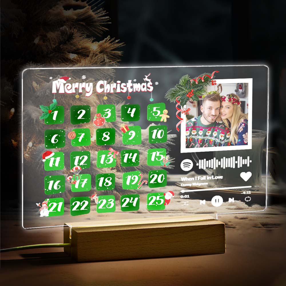 Custom Spotify Code Lamp Personalized Calendar Light Night Custom Christmas Gift for Girlfriend - auphotomugs