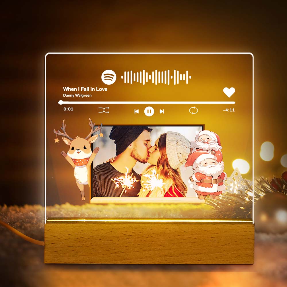 Personalized Spotify Light Night Custom Christmas Lamp Custom Christmas Gift for Lover - auphotomugs