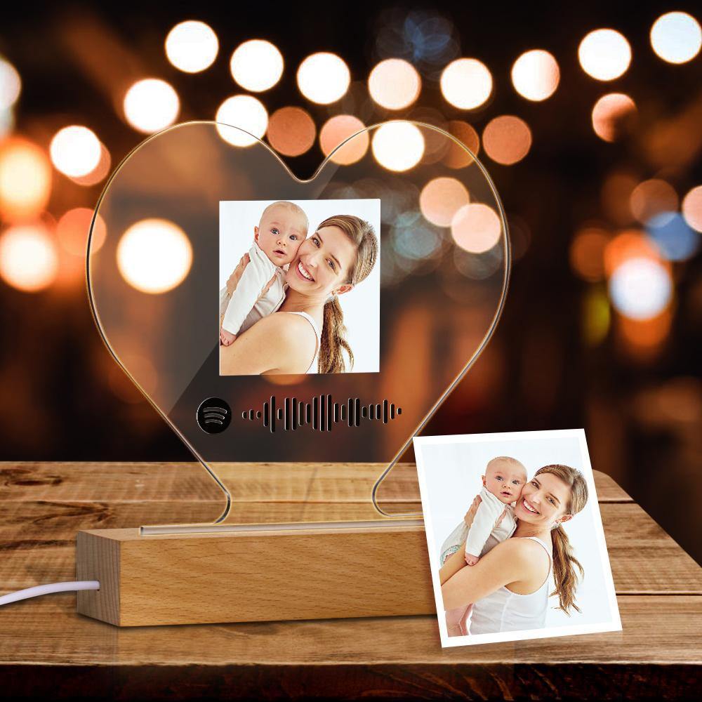 Mother's Day Gift-Custom Scannable Spotify Code Night Light Photo Unique Holiday Gifts - MyPhotoMugs