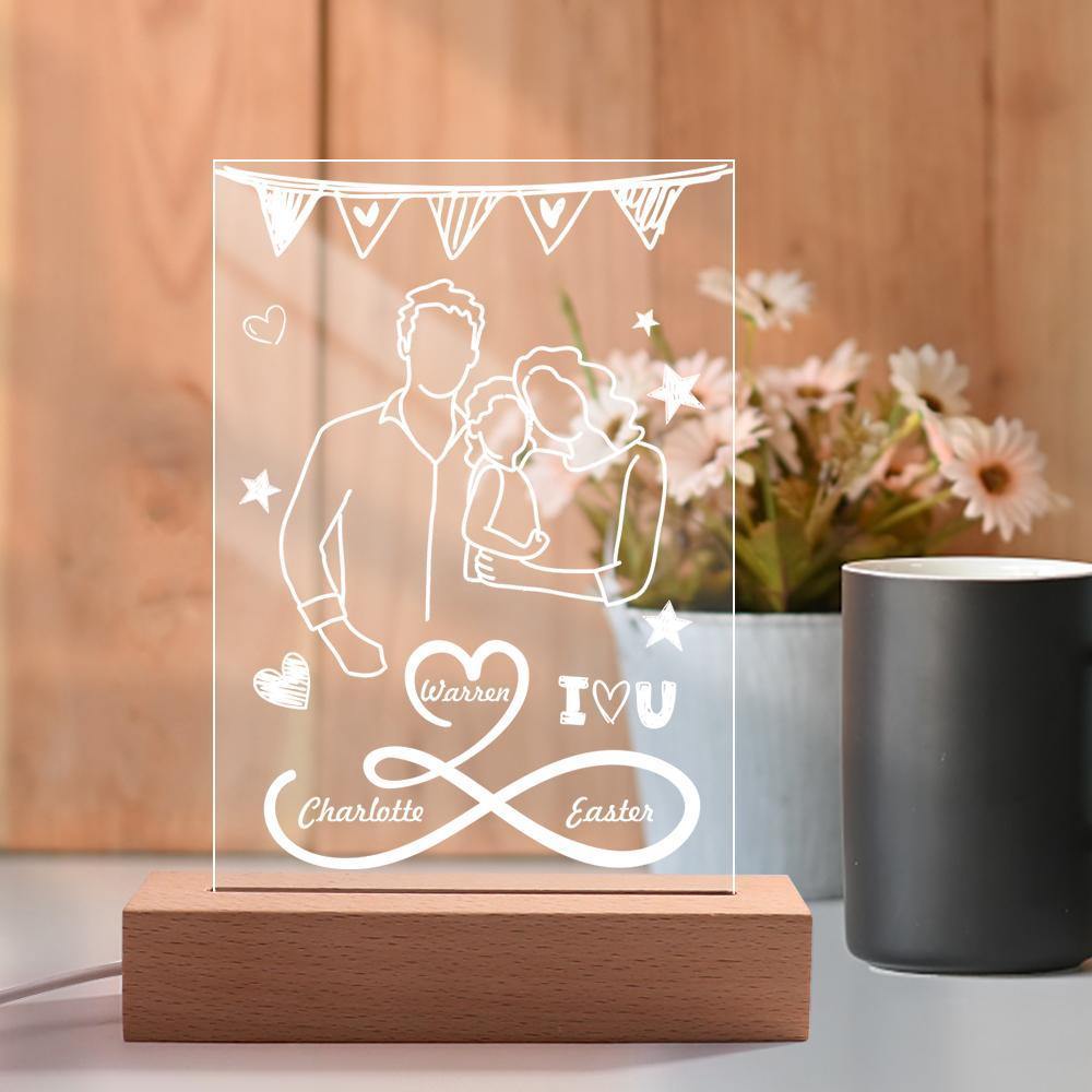 Custom Engraved Night Light Fashion Home Gifts for Family - MyPhotoMugs