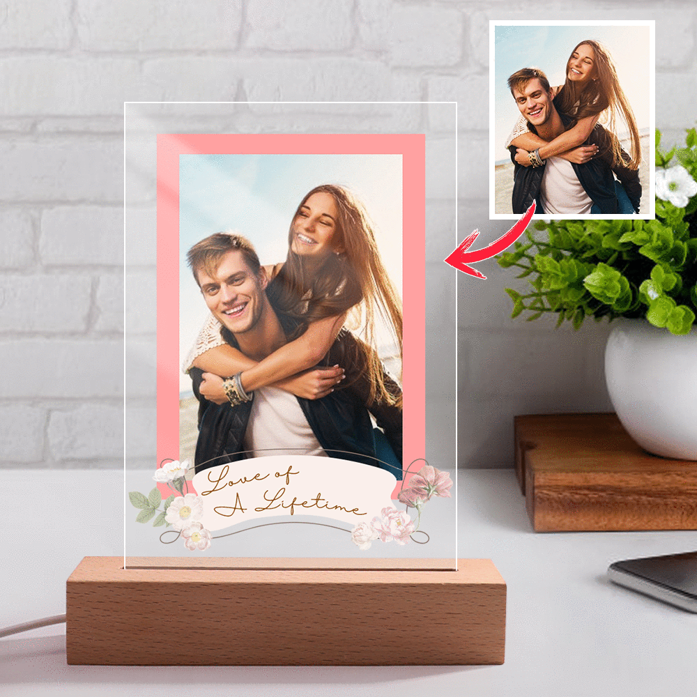 Custom Photo Engraved Night Light Warm unique gift for Family - MyPhotoMugs