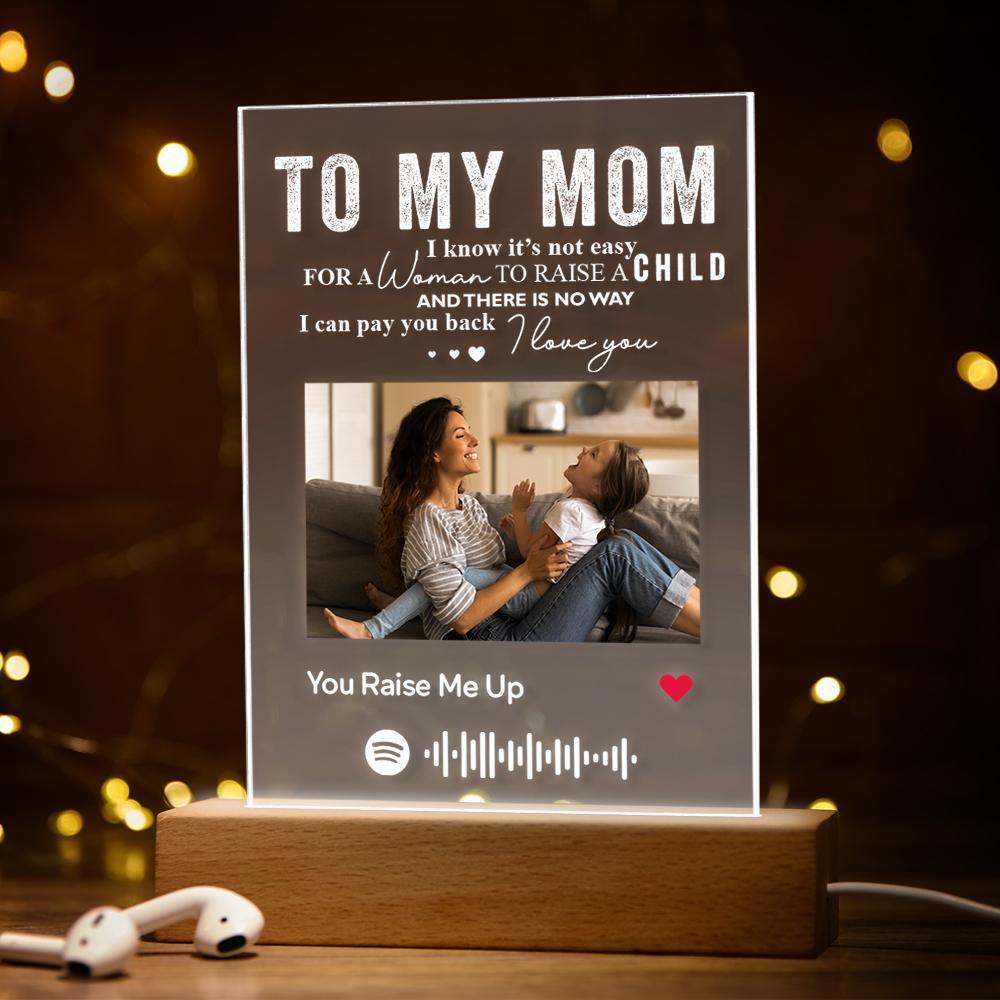 Personalised Music Photo Engraved Text Night Light To My Son Gifts for Boys