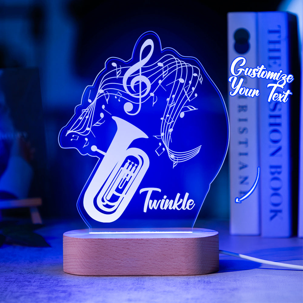 Custom Acrylic Engraved Instrument Night Light Personalized 3D Printed Colorful Lamp Birthday Gift - auphotomugs