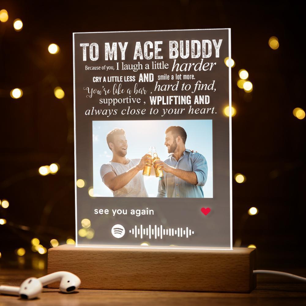 Customized Music LED Light Lamp to My Ace Buddy  Perfect Gifts For Best Friends