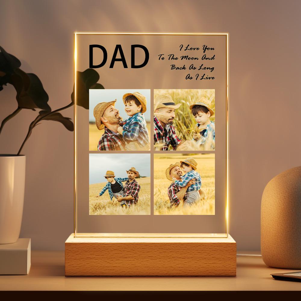 Custom Photo Night Light Light Up the Night Best Gift for Dad