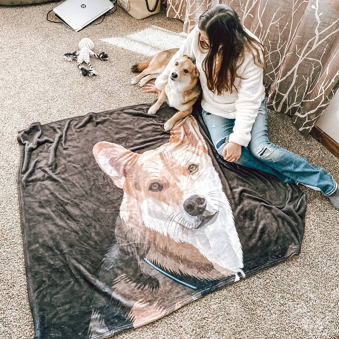 Custom Dog Blanket Pet Photo Blanket Custom Dog Picture Blanket Gifts For Dog Lovers