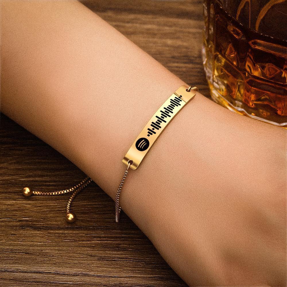 Valentine's Day Gifts Spotify Code Bracelet Stainless Steel Custom Bracelet Gold