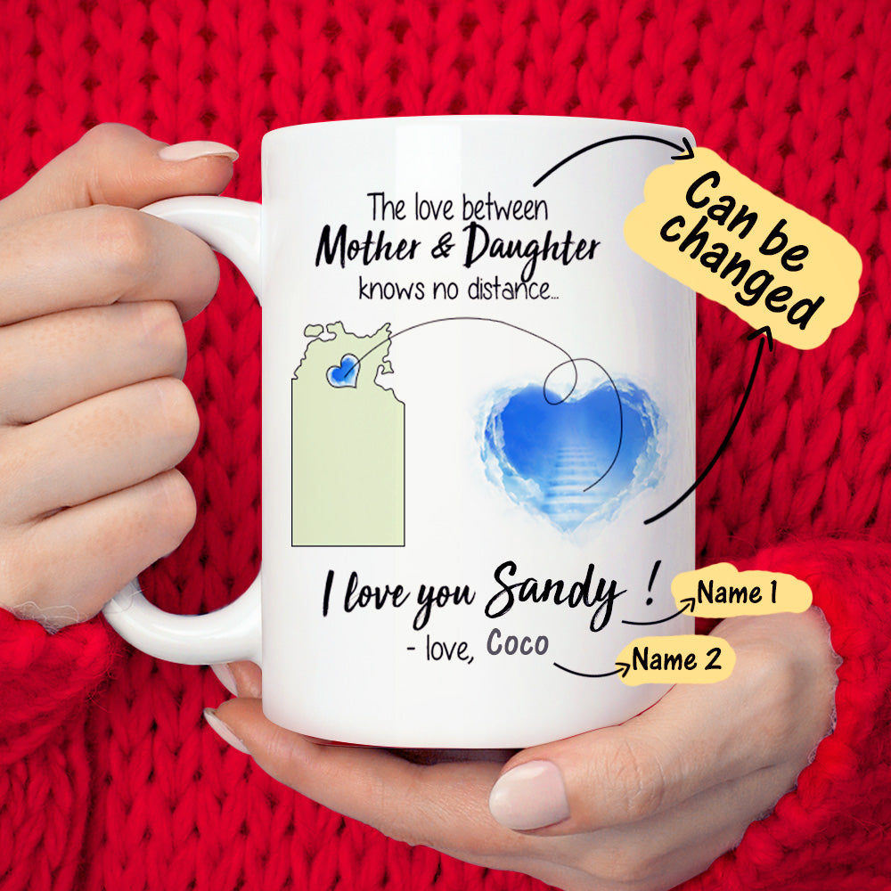 Personalized The Love Map Coffee Mug - Love Knows No Distance
