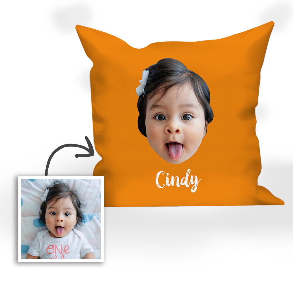 Multi-color Custom Portrait Pillow Text Engraved Baby Photo Pillow