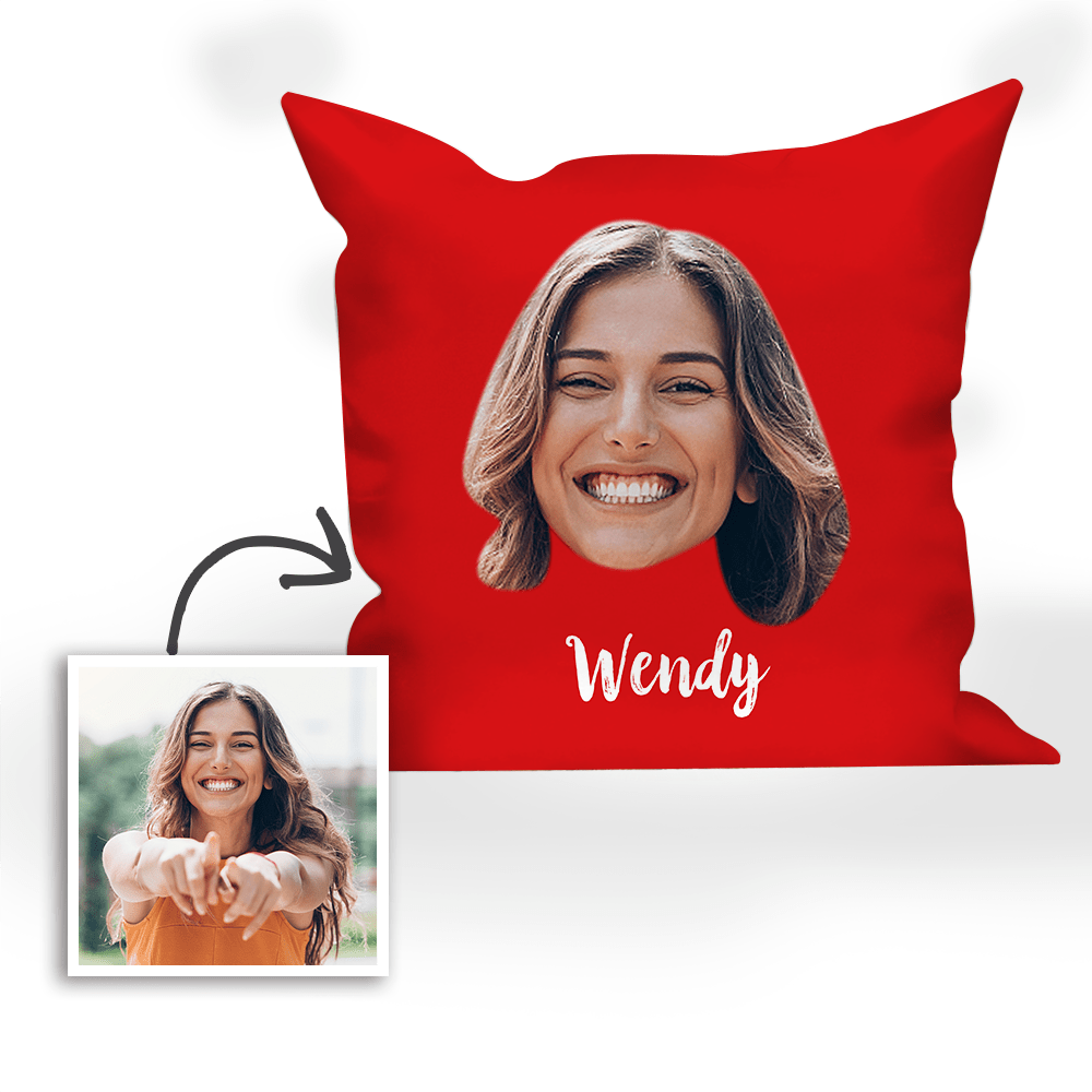 Custom Photo Pillow with Name Personalised Face Pillow Portrait Pillow - Multi-Color